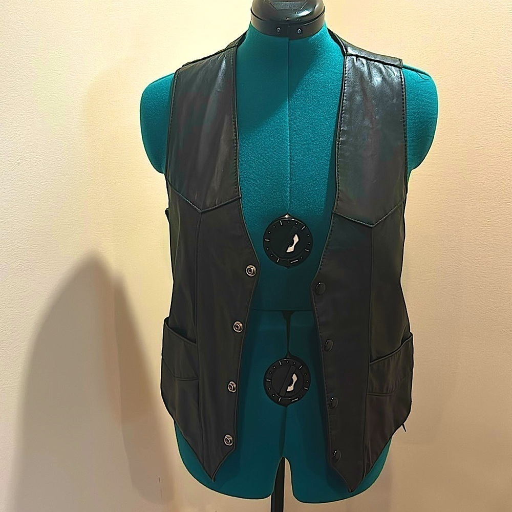 Fully lined leather vest
